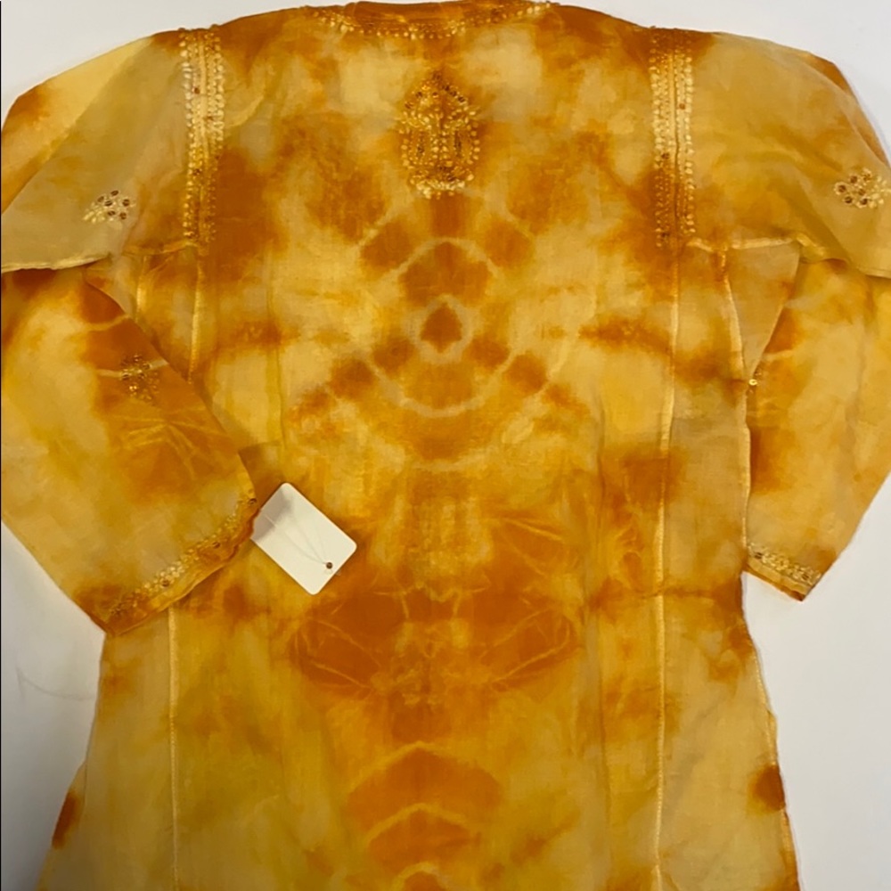 Indika orange India style the dye dress coverup - Picture 4 of 5